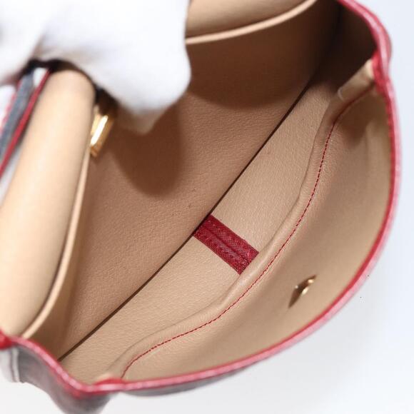 Christian Dior Trotter Canvas Shoulder Bag PVC Red Gold Auth BA9376 - Picture 12 of 16